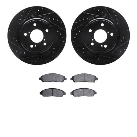 DYNAMIC FRICTION CO 8502-59084, Rotors-Drilled and Slotted-Black with 5000 Advanced Brake Pads, Zinc Coated 8502-59084